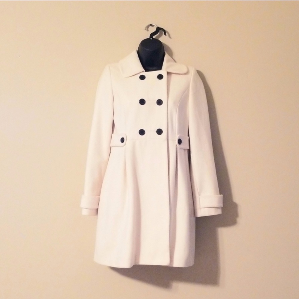 Old Navy XS Ivory Pea Coat